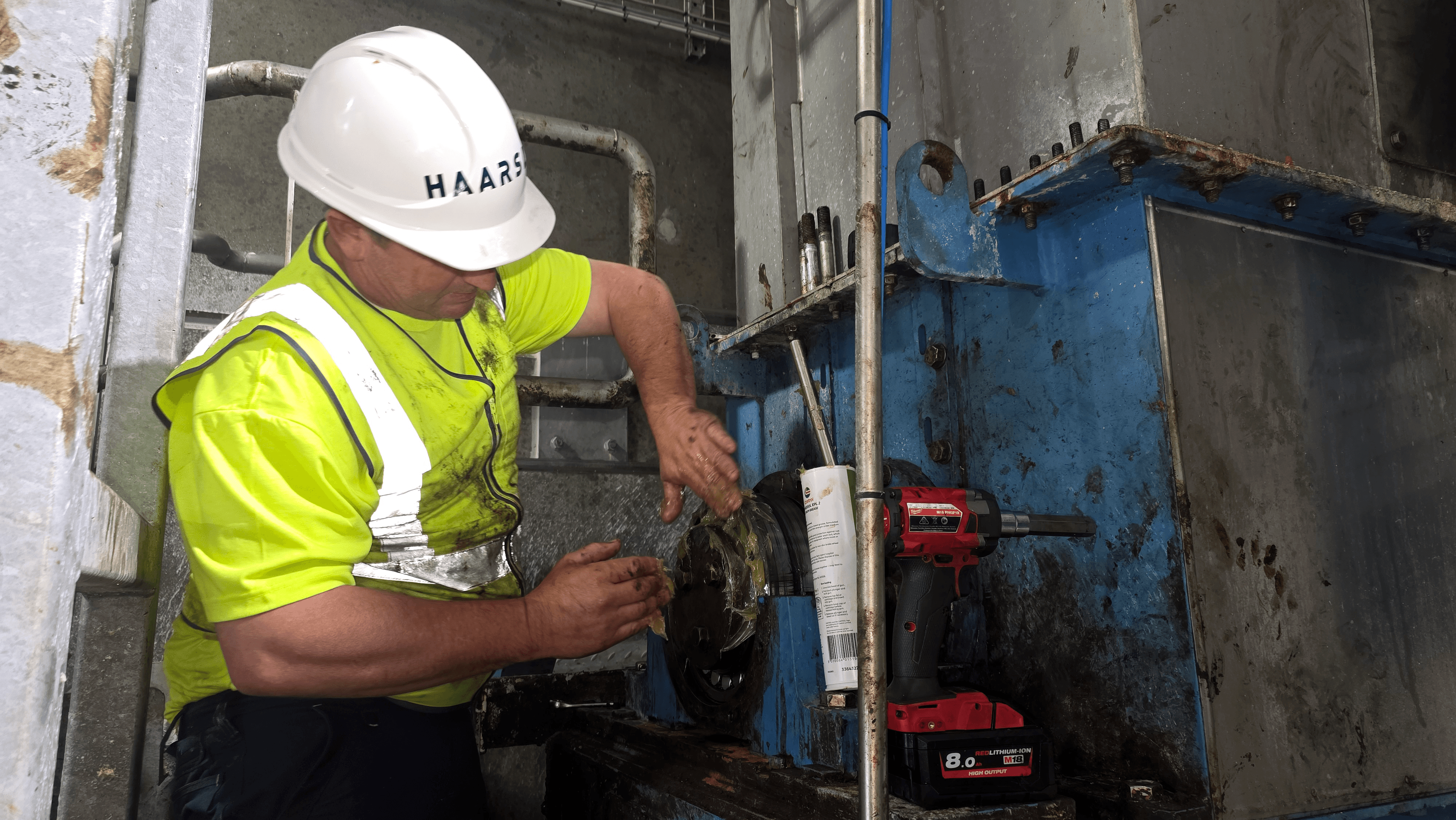 Haarslev technician on a site-care inspection