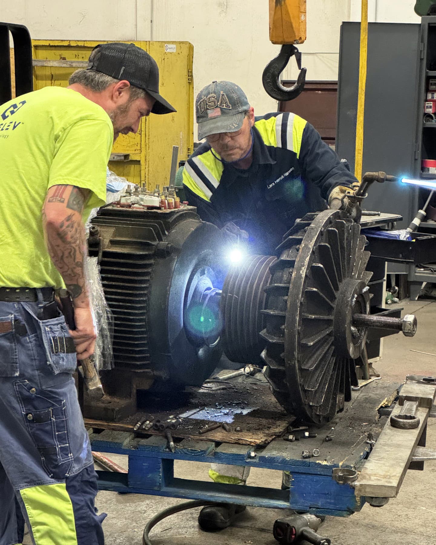 Retrofit work in progress on a process line